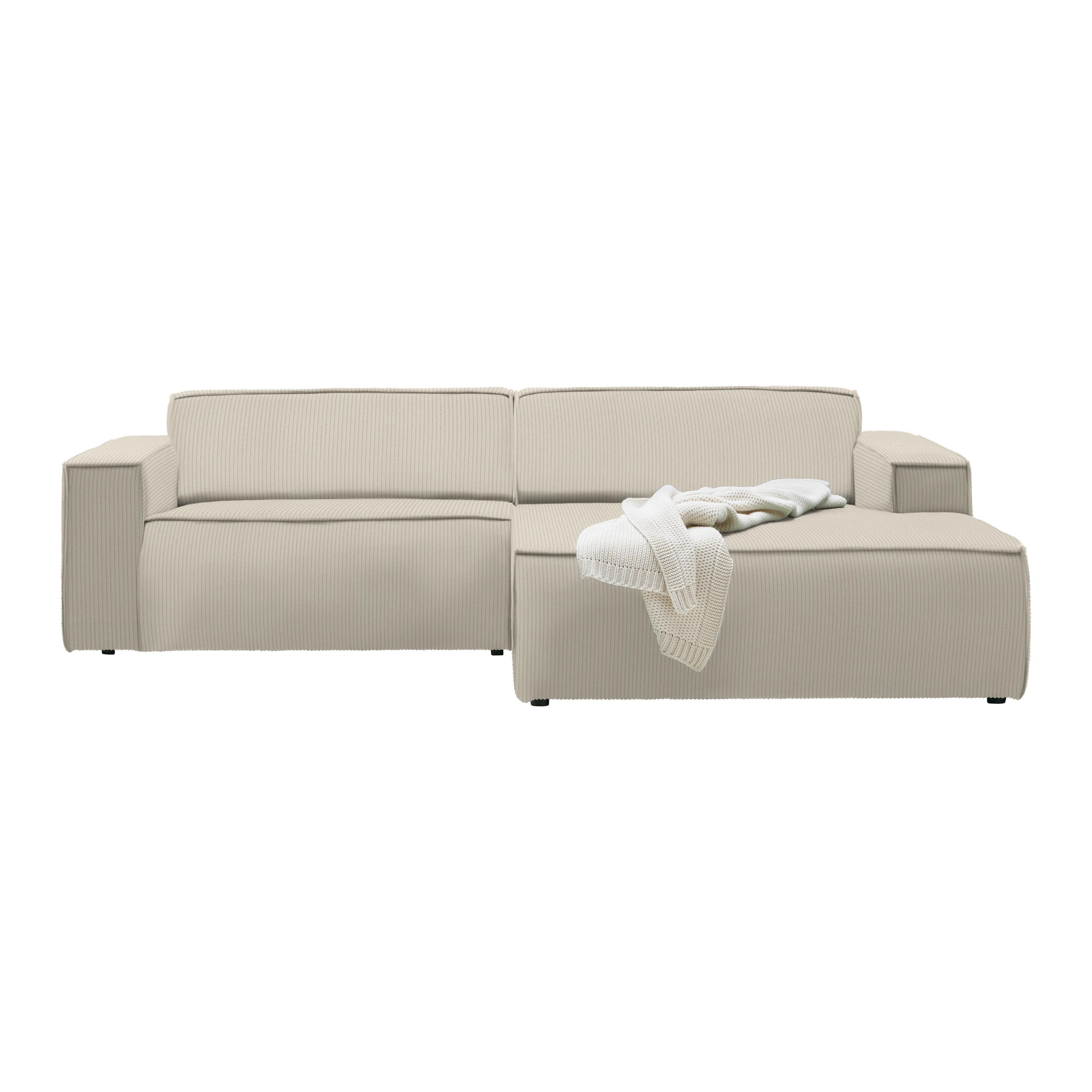 Wohnlandschaft Loft Beige - Beige/Schwarz, MODERN, Kunststoff/Textil (265/75/172cm) - Mömax