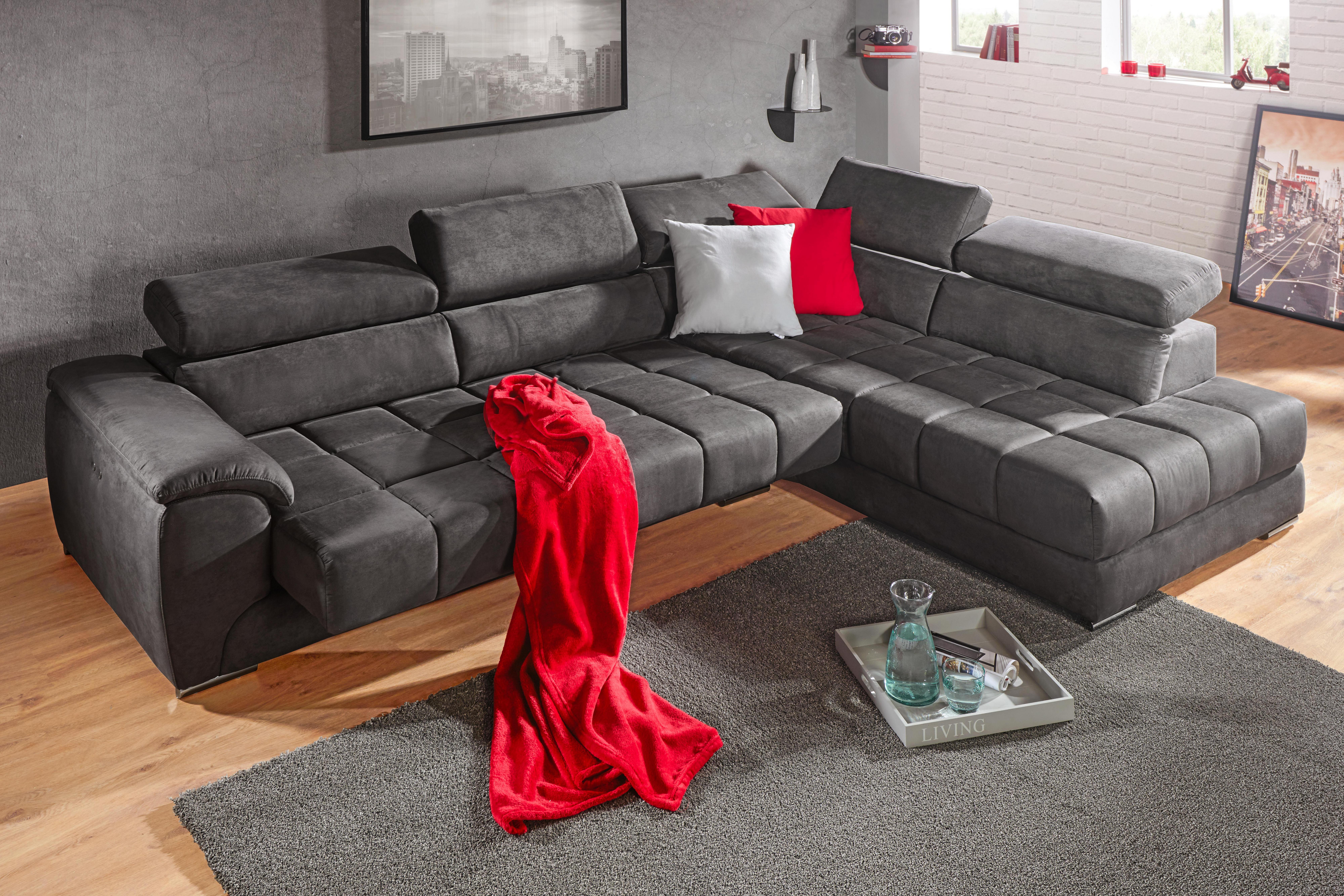 Wohnlandschaft in Dunkelgrau online bestellen