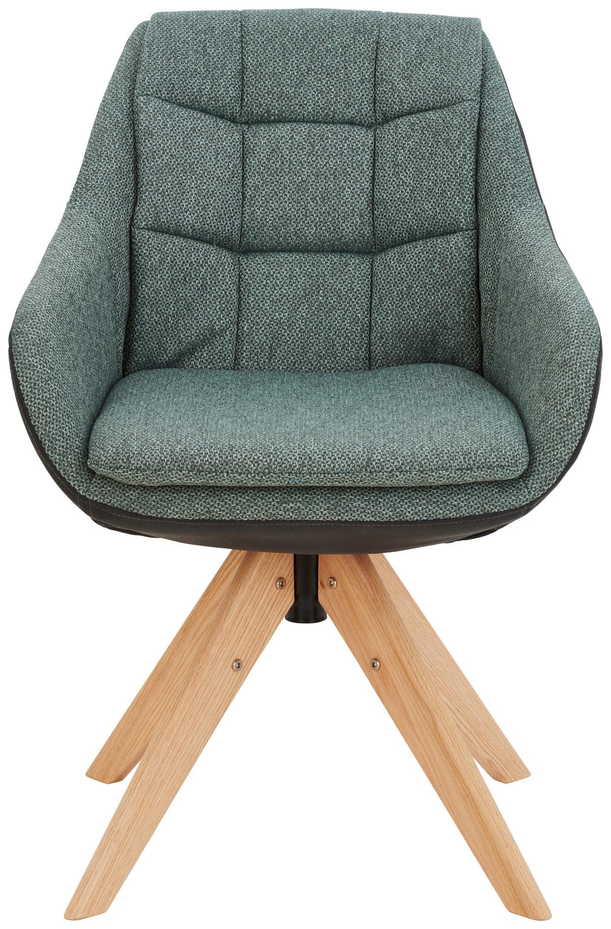 KRZESŁO Z PODŁOKIETNIKAMI FRESH - kolor dębowy/antracytowy, Konventionell, drewno/tkanina (57/83,5/60cm) - Landscape