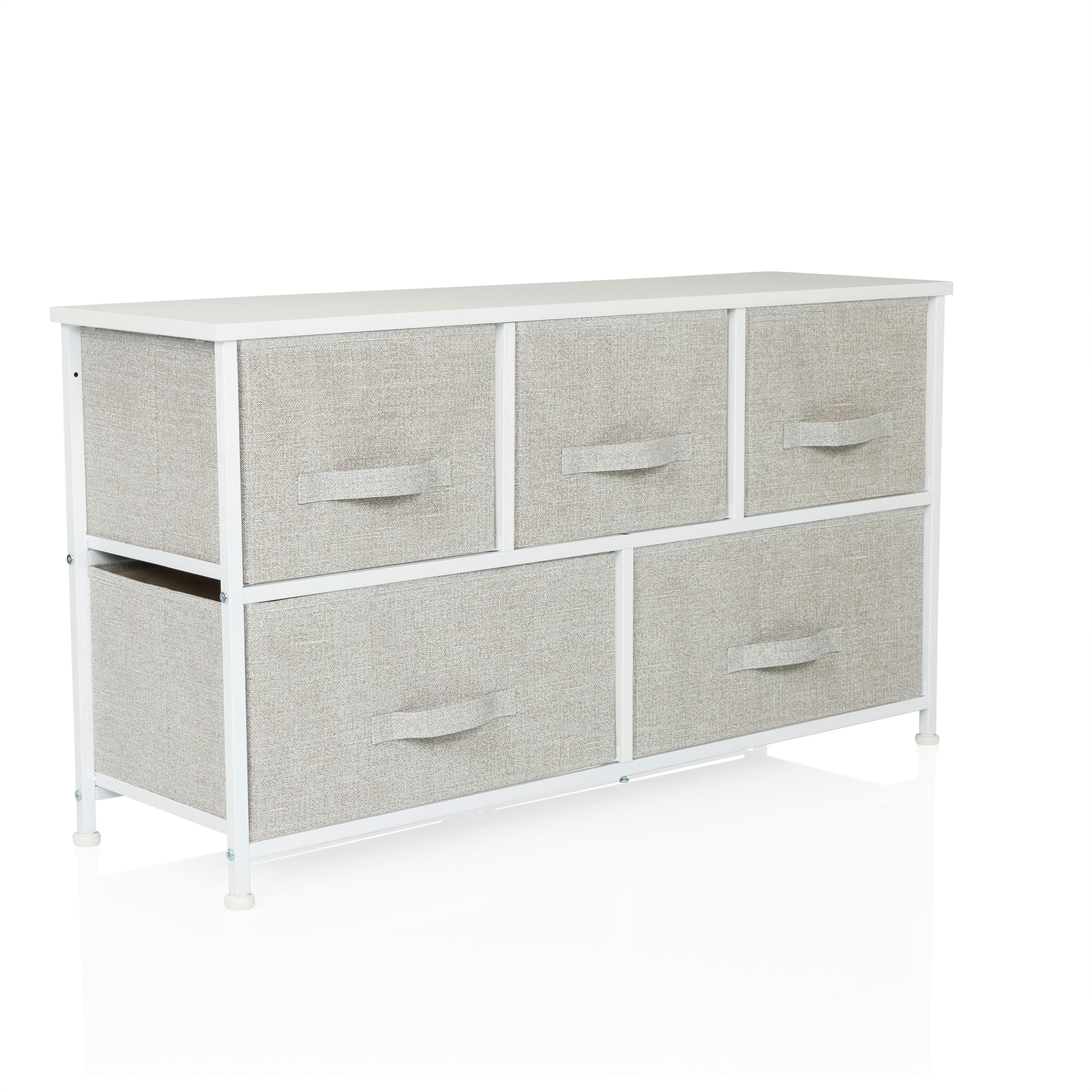 Komoda Foldar, Siva - siva/bela, Moderno, umetna masa/tekstil (100/55/30cm) - MID.YOU