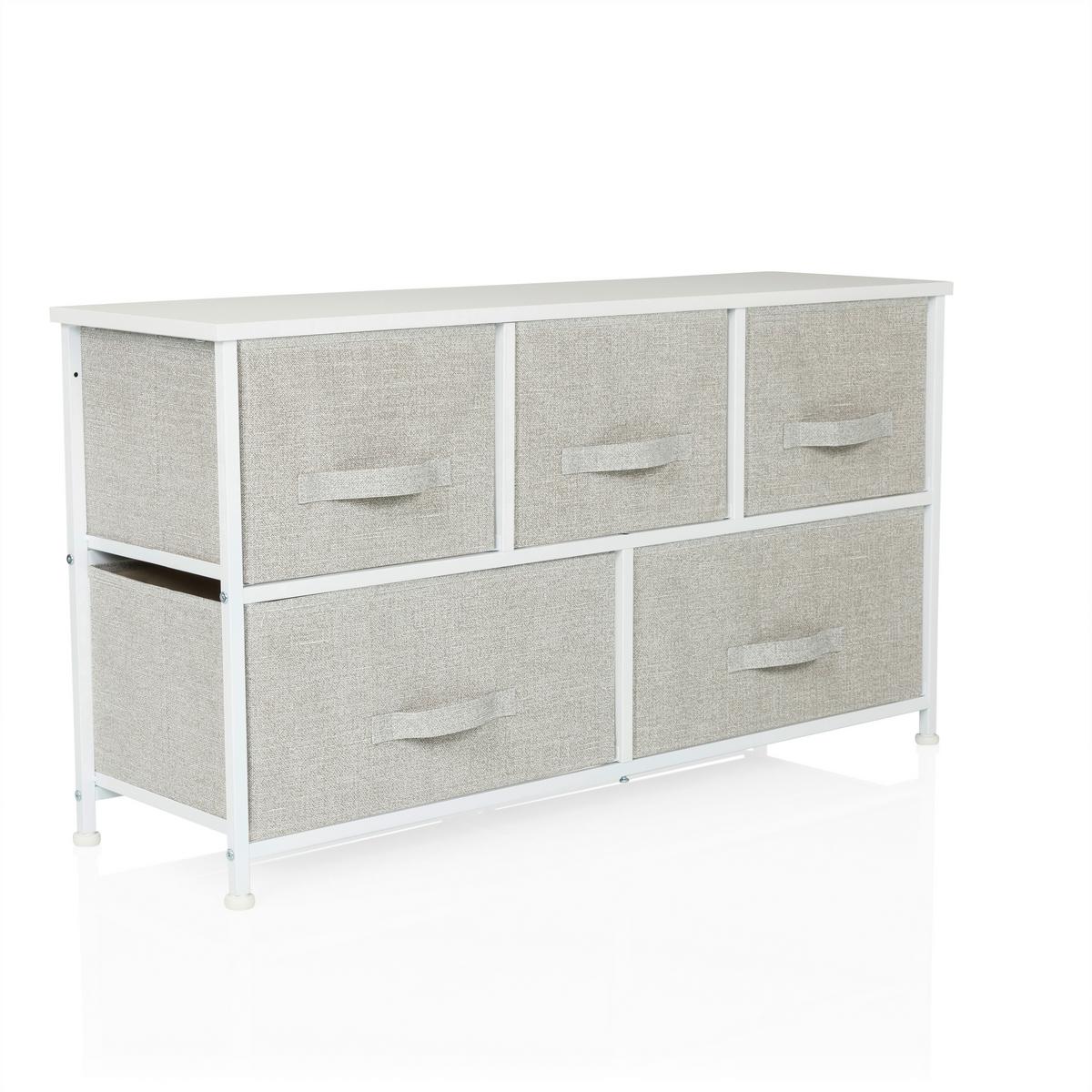 Komoda Foldar, Siva - siva/bela, Moderno, umetna masa/tekstil (100/55/30cm) - MID.YOU