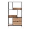 HYLLA QUEENS -EXKLUSIV- - svart/naturfärgad, Modern, metall/trämaterial (90/170/40cm) - Mömax