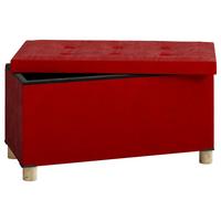 Klop S Skrinjo Sizos L, Rdeča - rdeča/rjava, Moderno, tekstil/leseni material (76/40/38cm) - MID.YOU