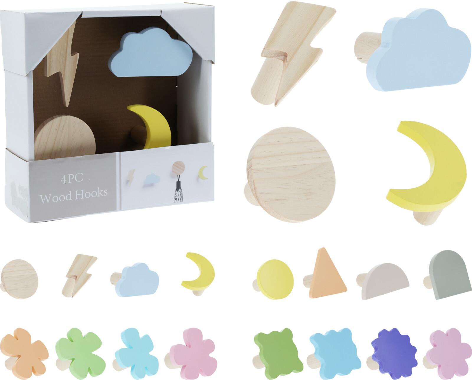 Akasztószett Kids Collection - többszínű, fa (8/8/6cm)