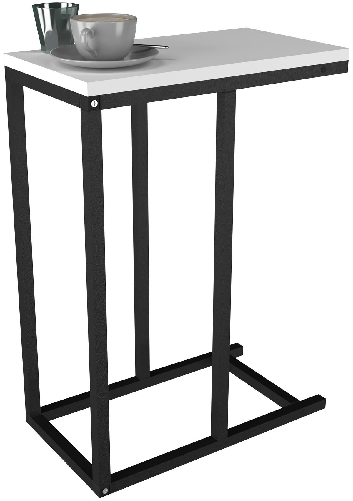 BEISTELLTISCH INSASI - Weiss/Schwarz, Design, Holzwerkstoff/Metall (46/26/63cm) - MID.YOU