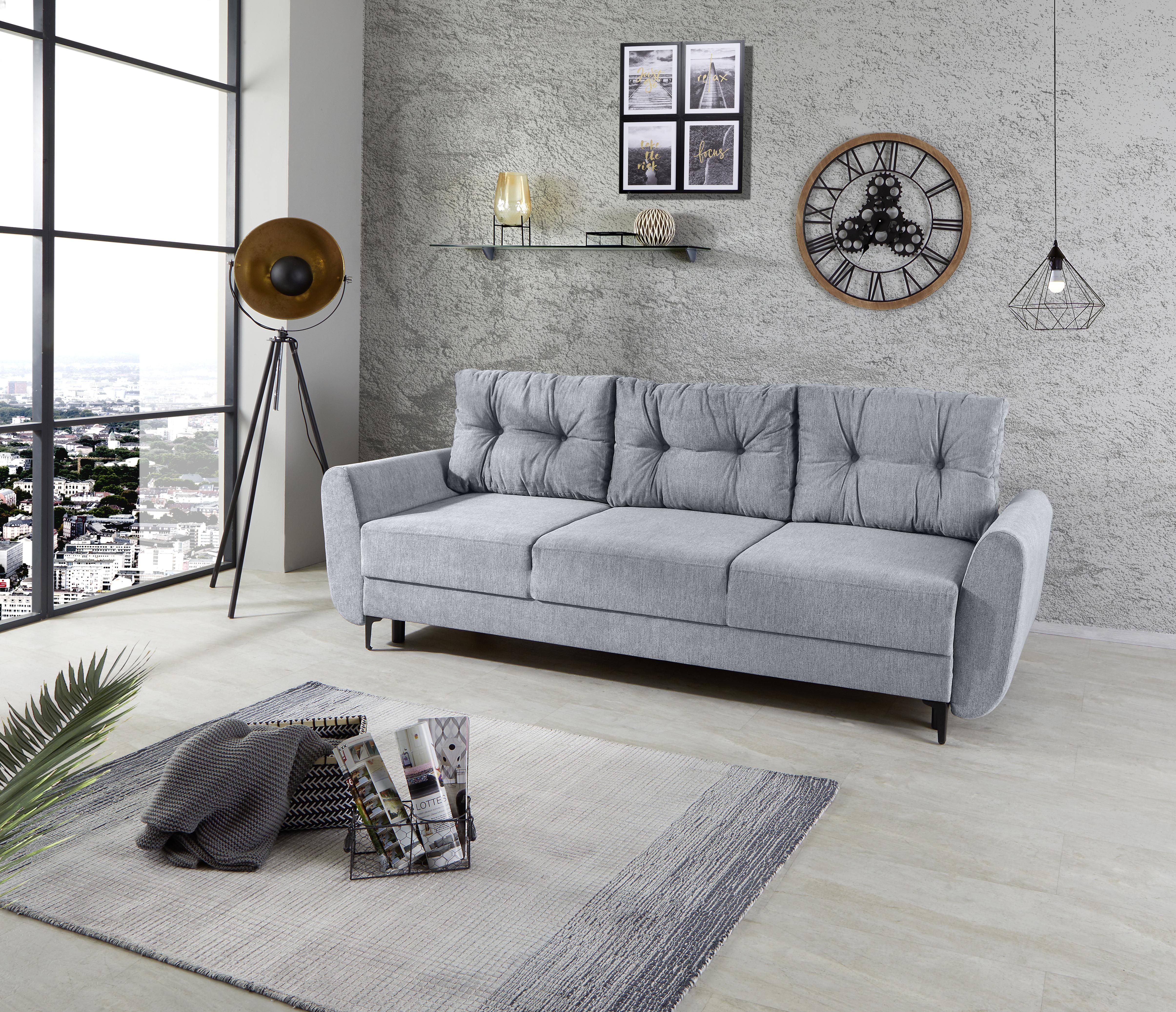 Sofa Bella - svijetlo siva/crna, Modern, plastika (230/91/90cm) - Modern Living