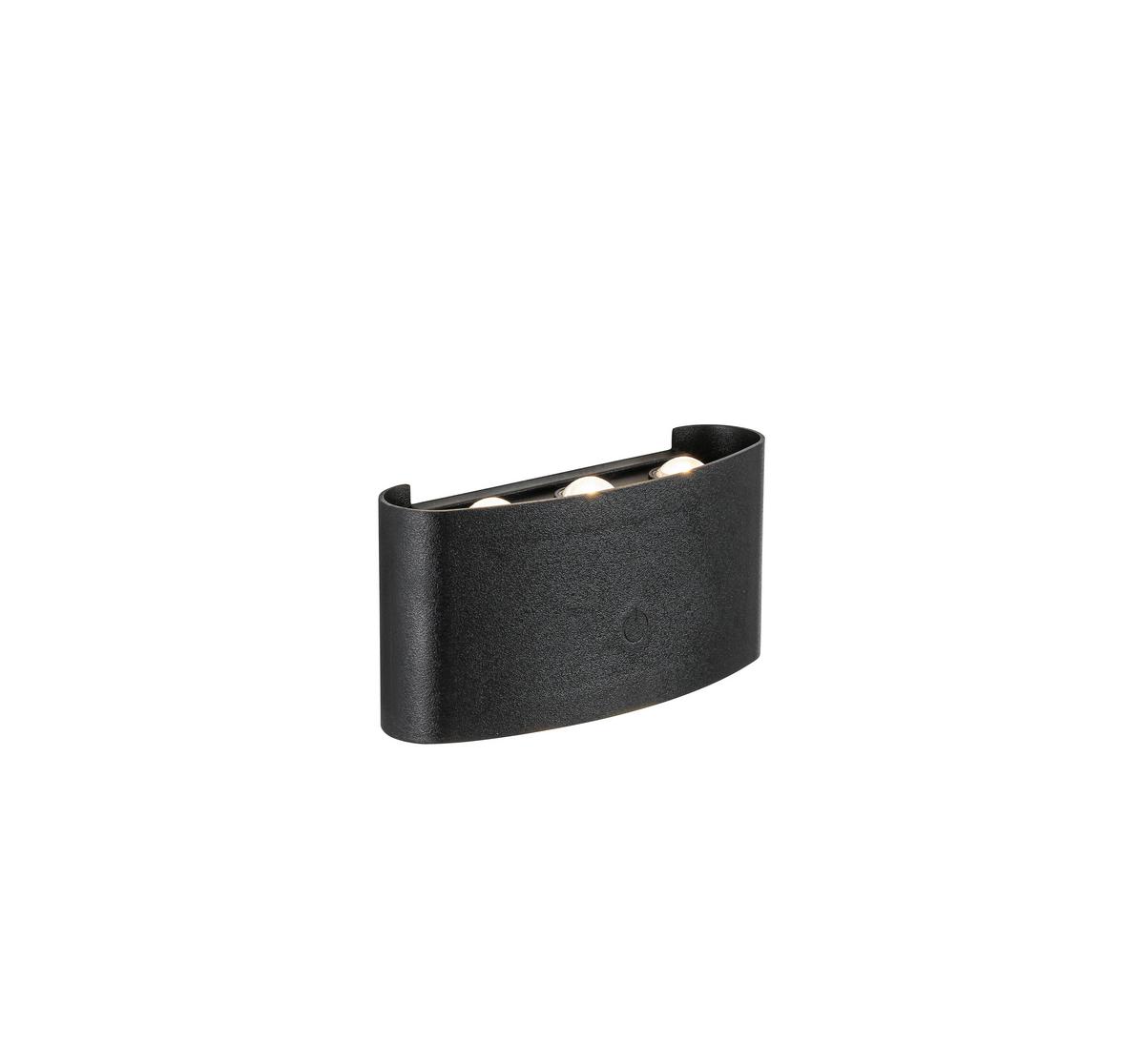 LED-Wandleuchte Beide Schwarz max. 2,5 Watt - Schwarz, MODERN, Kunststoff/Metall (5,25/17/8,5cm) - Mömax