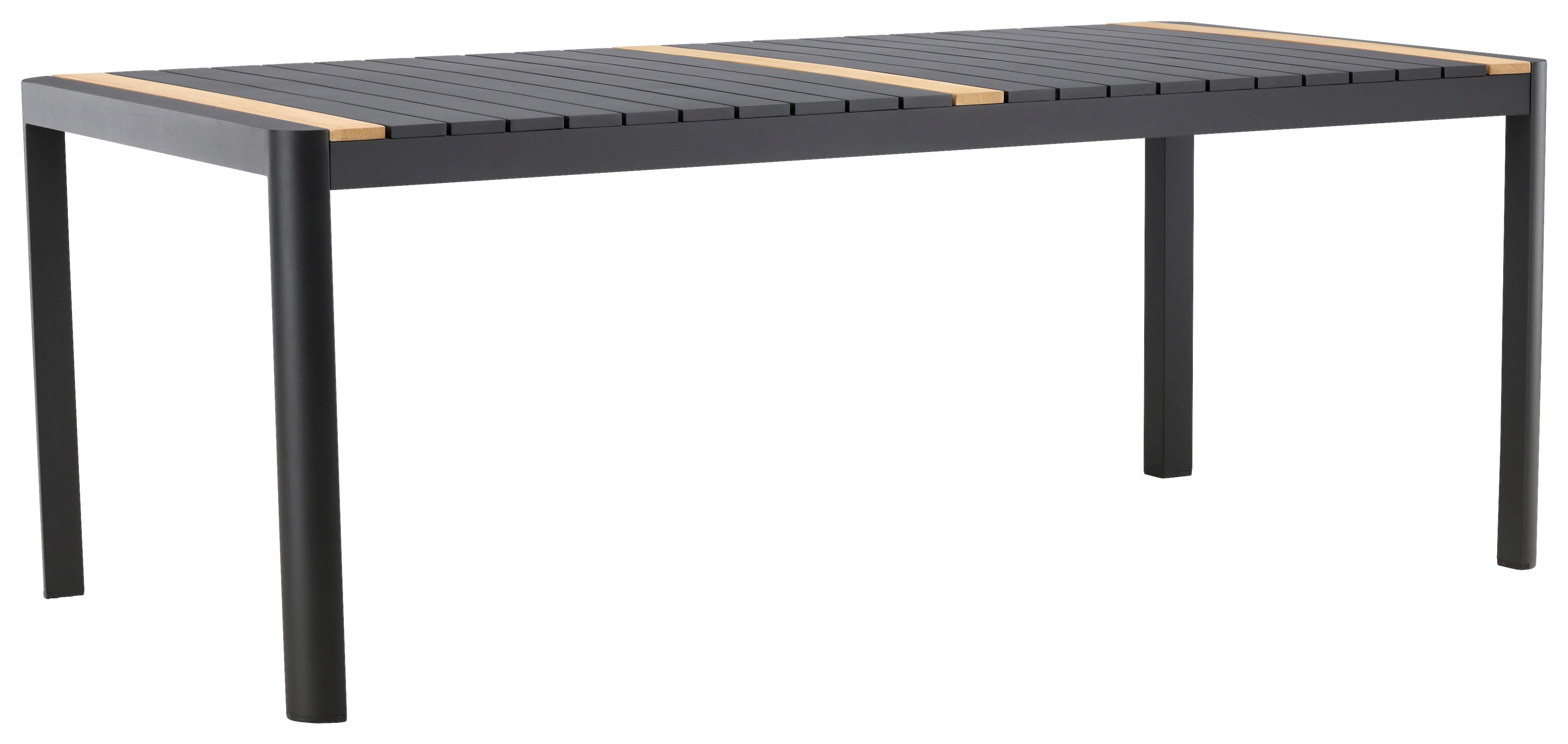 GARTENTISCH TOGO - Schwarz, KONVENTIONELL, Holz/Metall (100/75/200cm) - Gardenson
