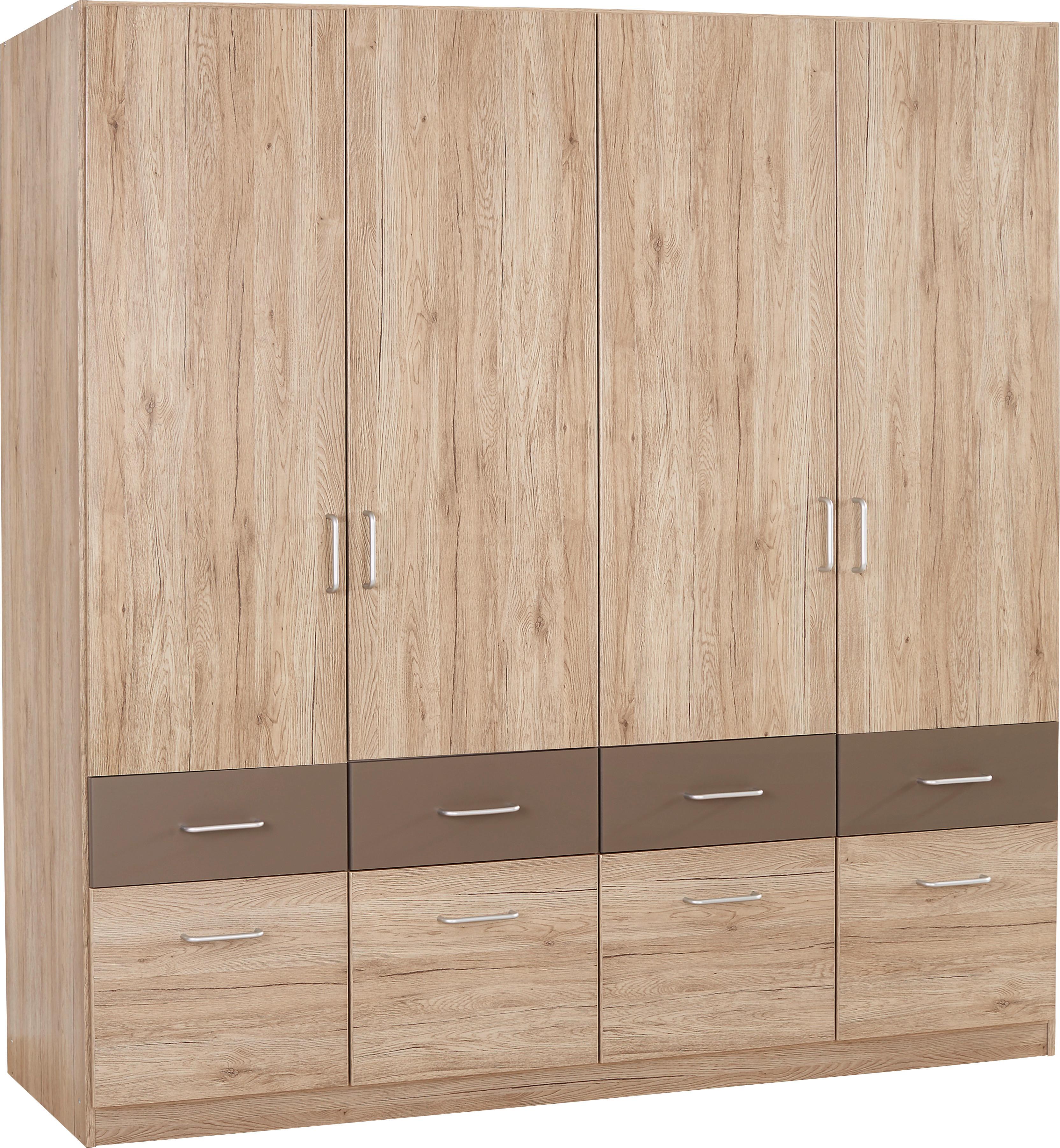 Dulap de haine Aalen-Extra - culoare lemn stejar/gri, Konventionell, material pe bază de lemn (181/197/54cm)