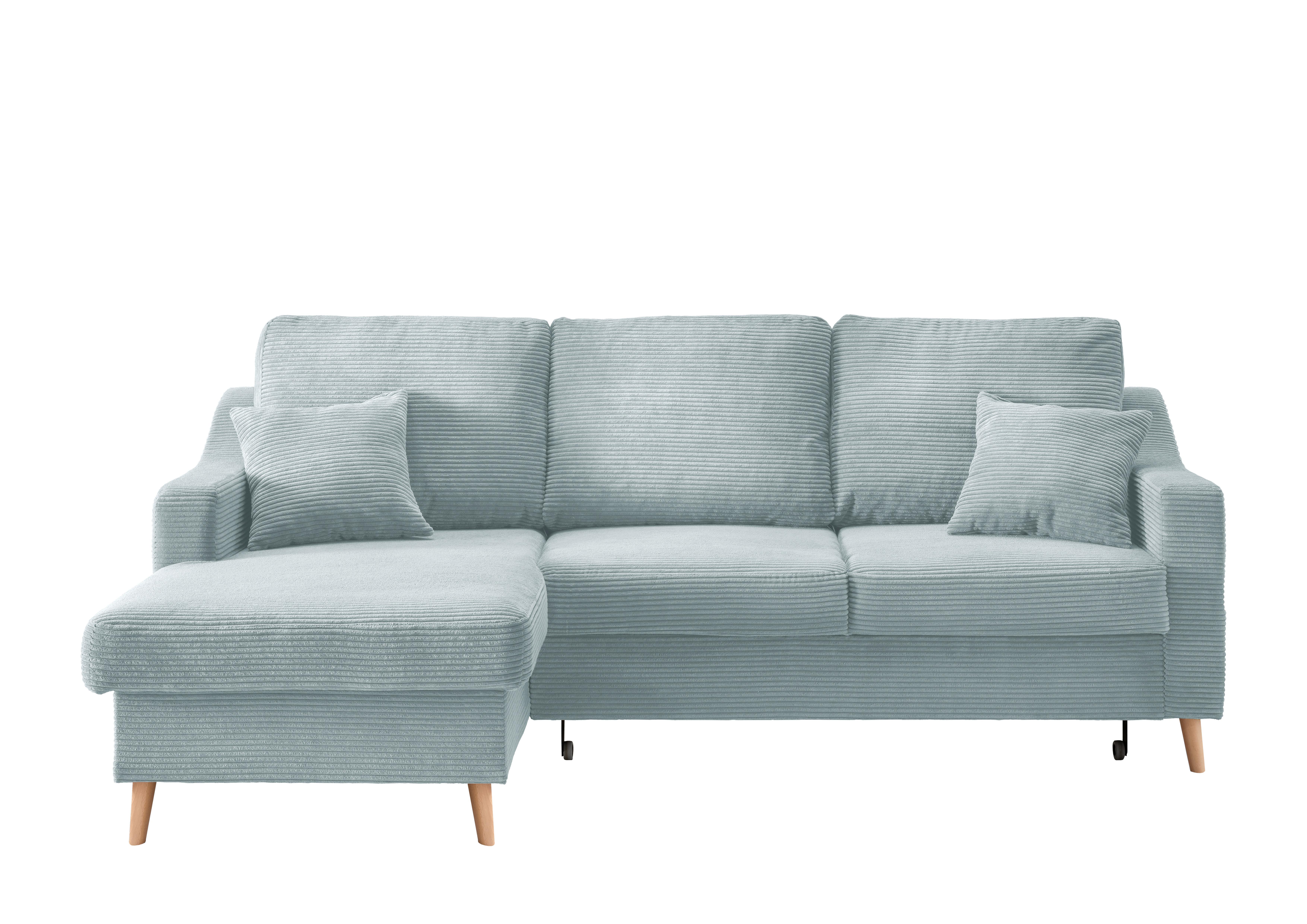 Ecksofa Valentina Hellblau Cord - Naturfarben/Hellblau, Design, Holz/Textil (150/228cm) - P & B