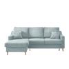 Ecksofa Valentina Hellblau Cord - Naturfarben/Hellblau, Design, Holz/Textil (150/228cm) - P & B