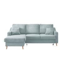 Ecksofa Valentina Hellblau Cord - Naturfarben/Hellblau, Design, Holz/Textil (150/228cm) - P & B