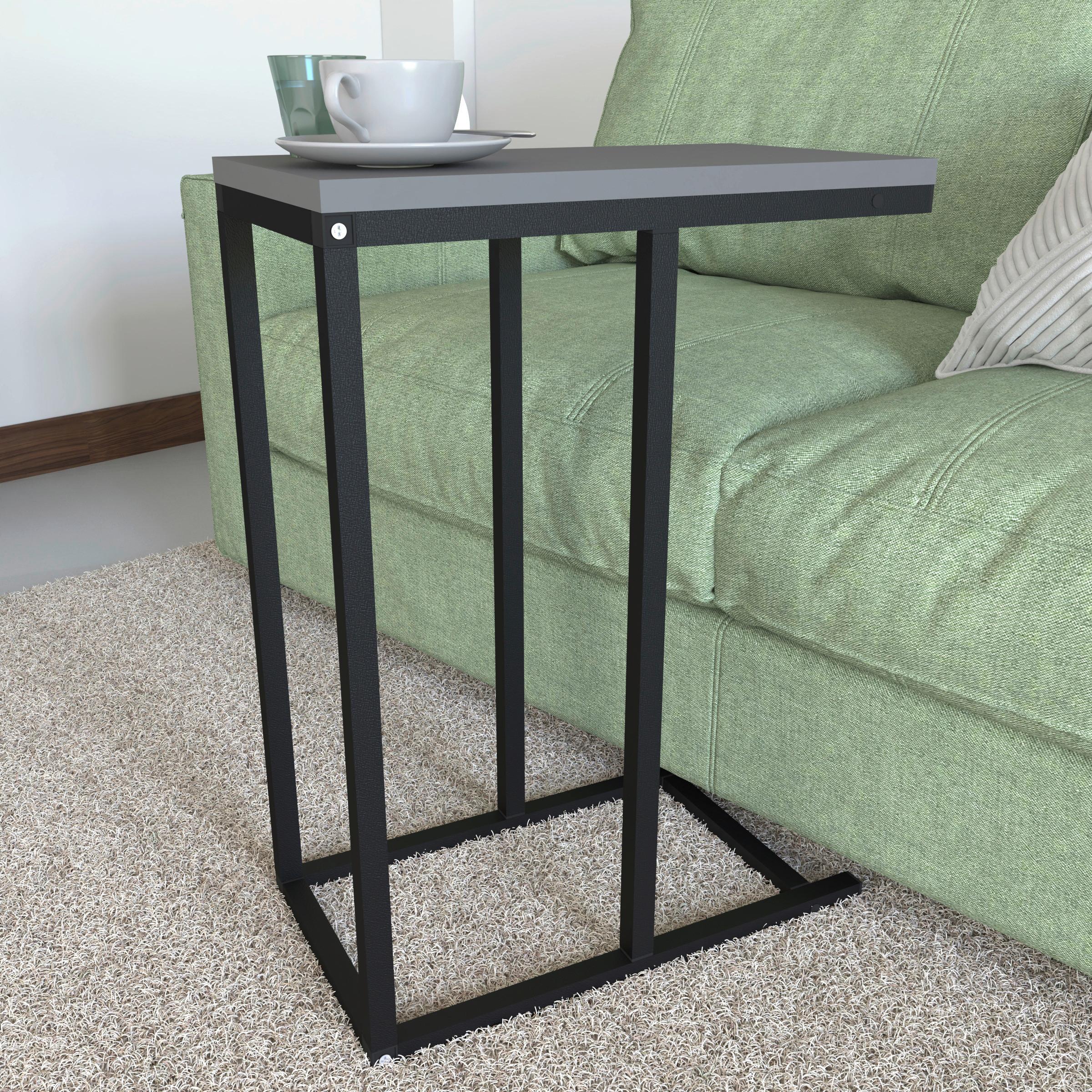 BEISTELLTISCH INSASI - Anthrazit/Schwarz, Design, Holzwerkstoff/Metall (46/26/63cm) - MID.YOU