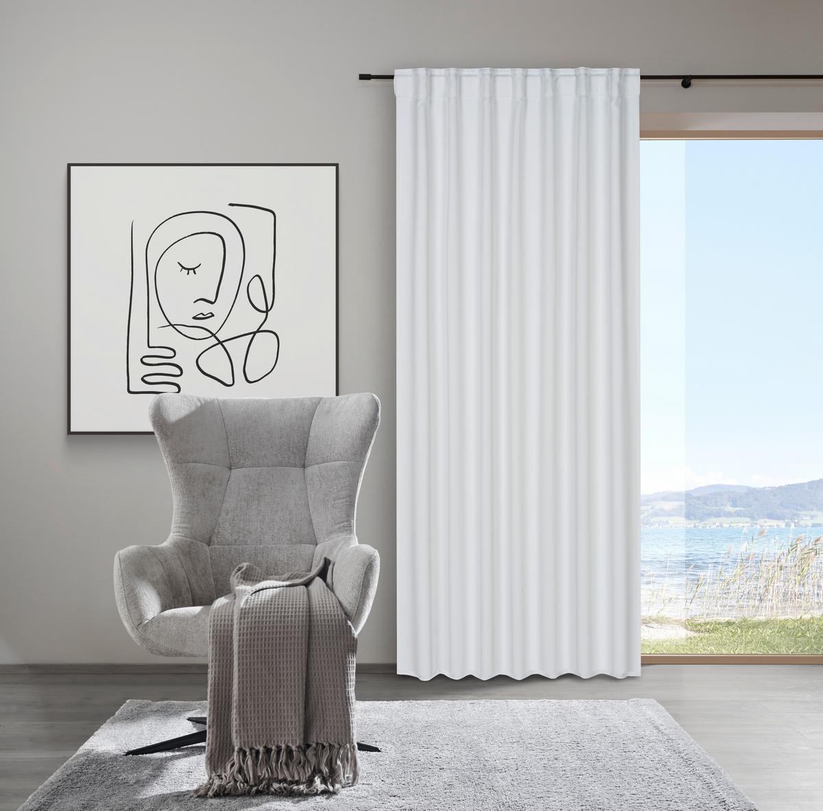Verdunkelungsvorhang Riccardo Offwhite Ca. 140x245cm - Creme, Modern, Textil (140/245cm) - Premium Living