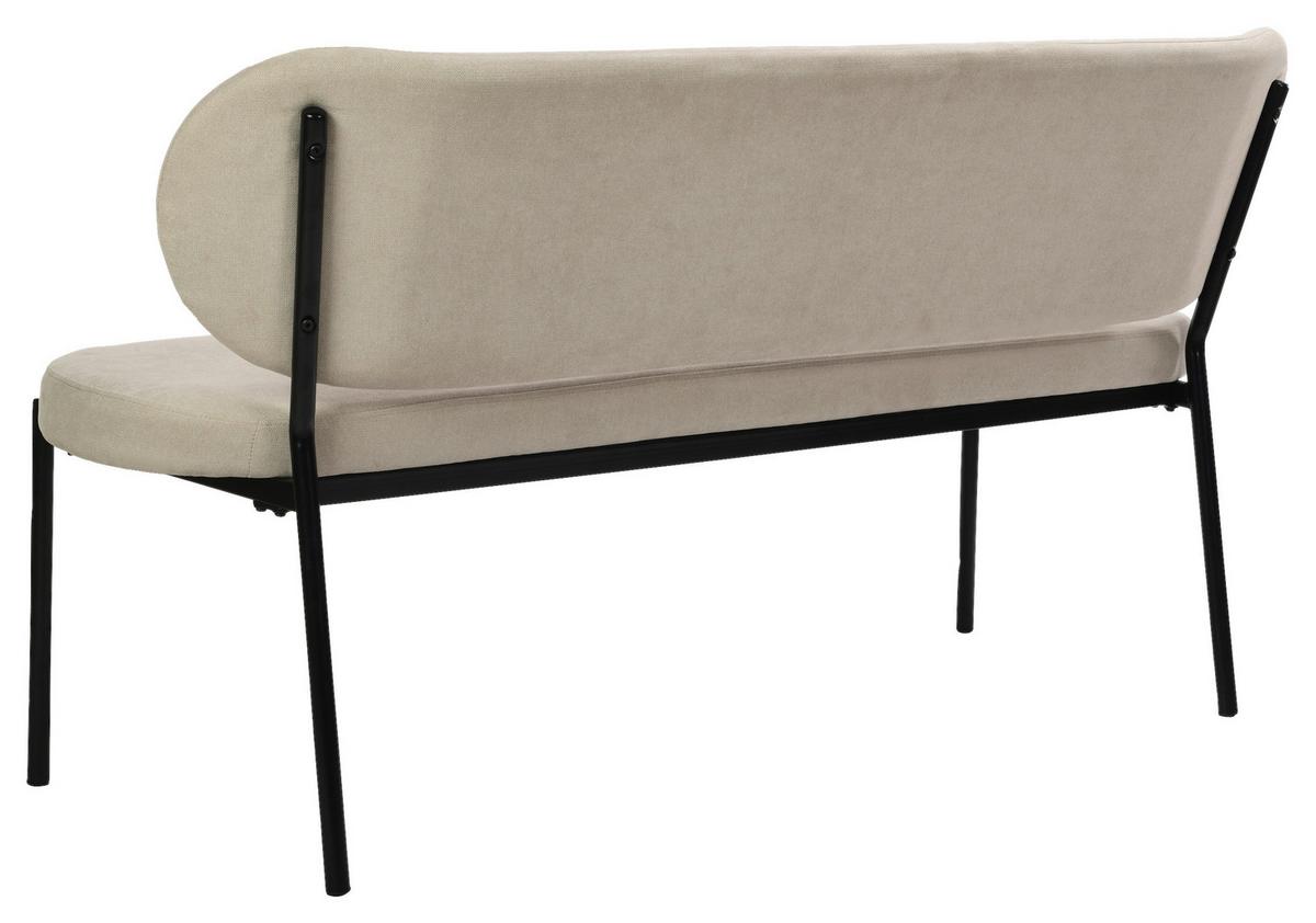 Sitzbank Jersey Taupe/Schwarz - Taupe/Schwarz, Design, Textil/Metall (160/82/62cm) - MID.YOU