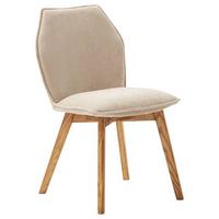 KRZESŁO LARDOS - beżowy/kolor dębowy, Design, drewno/tkanina (49/87/63cm) - Livetastic