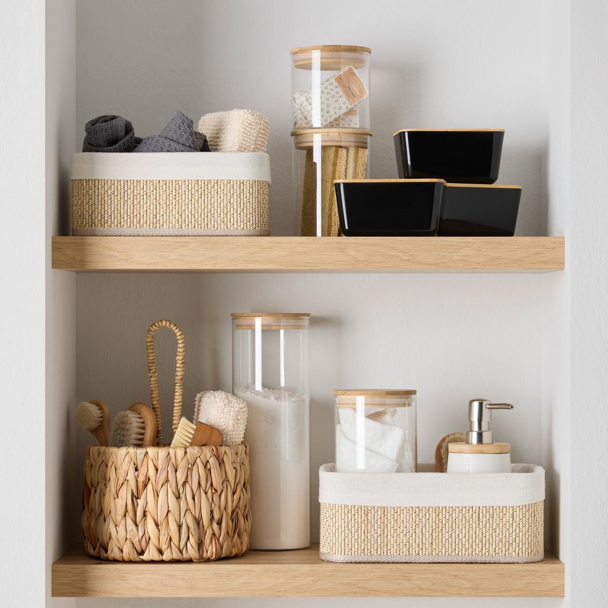 Vorratsdose Hedvig aus Glas Ø ca. 10cm - Naturfarben, Glas/Holz (10/10cm) - Zandiara