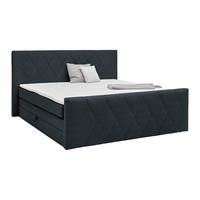 Boxspringbett Josie B Graphitfarben ca. 160x200cm - Graphitfarben/Schwarz, KONVENTIONELL, Holz/Holzwerkstoff (160/200cm) - Mömax
