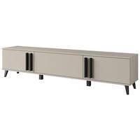 Nizka Omarica Helsinki, Bež - črna/bež, Trend, umetna masa/leseni material (180/40/33cm)