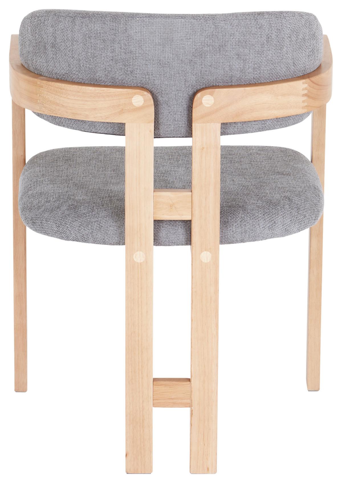 KRZESŁO Z PODŁOKIETNIKAMI SALLY - kolor dębowy/szary, Modern, drewno/tkanina (60/80/52cm) - MID.YOU