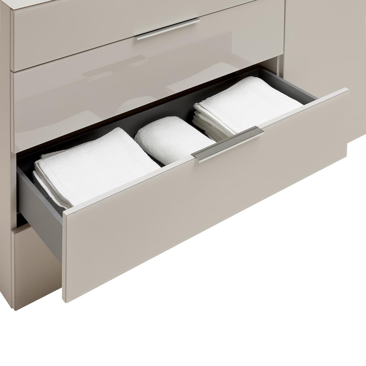 Kommode Siena Kaschmirfarben - Chromfarben/Kaschmir, MODERN, Glas/Holzwerkstoff (135/99/40cm) - Mömax