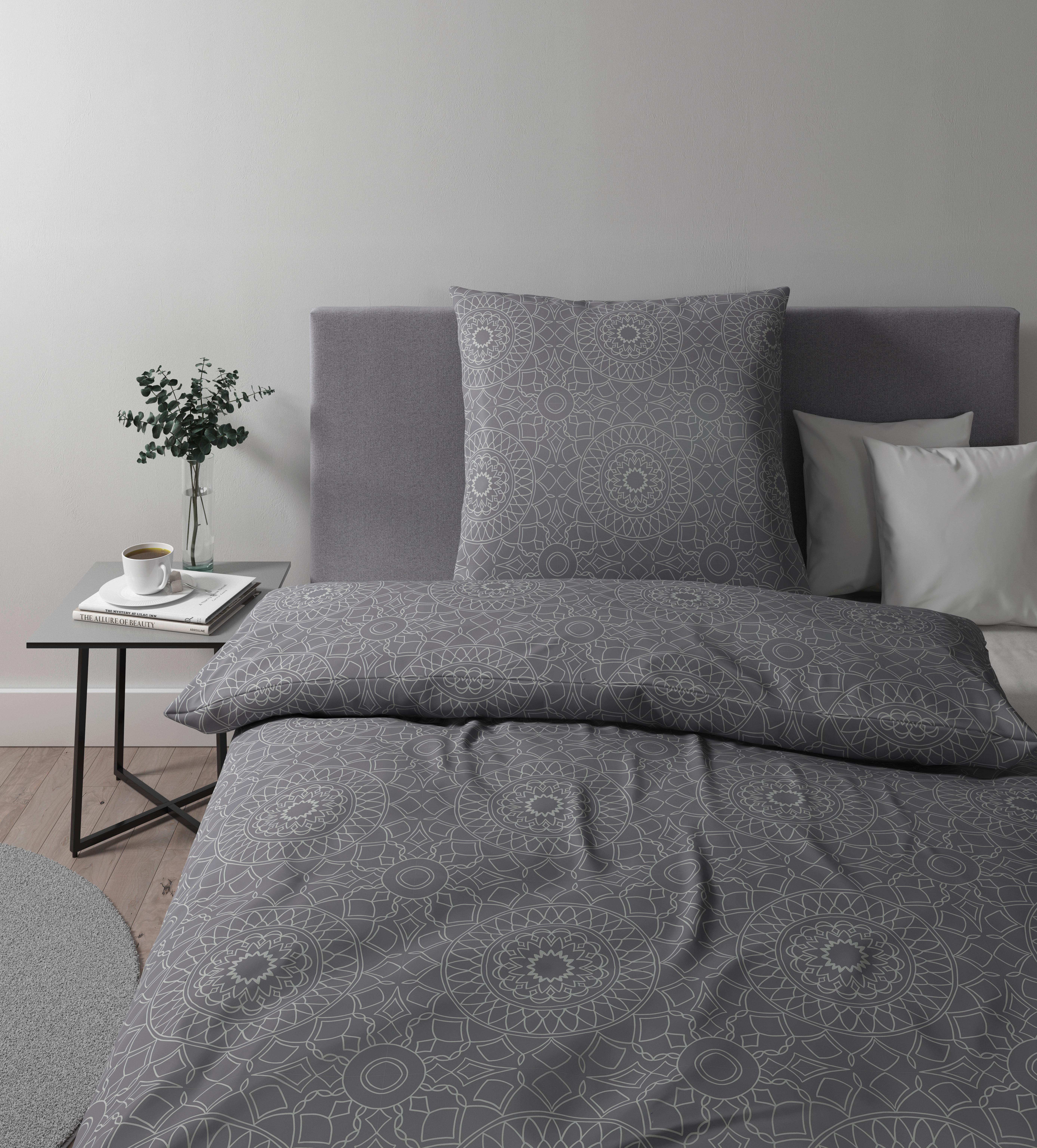 Bettwäsche Elisa in Grau ca. 135x200cm - Beige, MODERN, Textil (135/200cm) - Premium Living