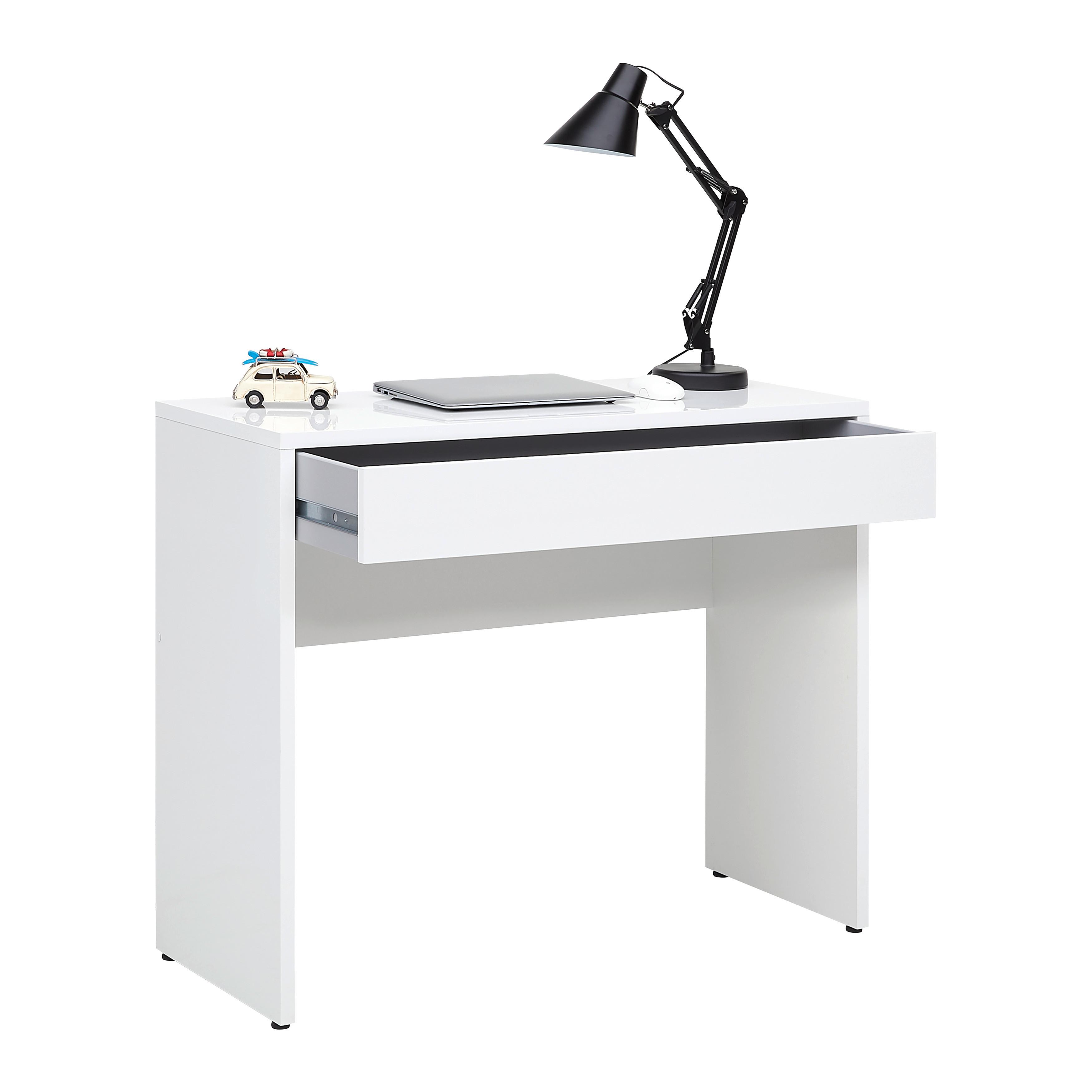 SKRIVBORD ESPRESSO - vit, Modern, trämaterial (100/81,4/40,5cm) - Mömax