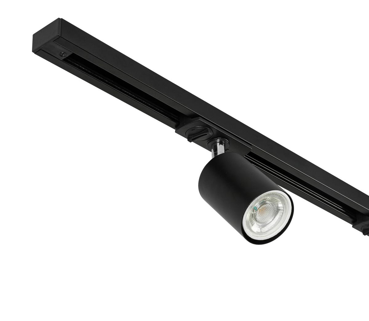 SYSTEM SZYNOWY BINE - czarny/kolor chromowy, Trend, tworzywo sztuczne/metal (210/5,5/14cm) - Novel