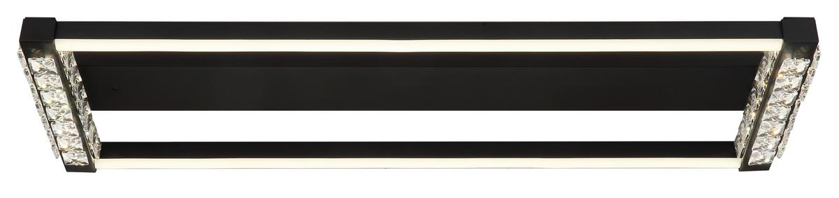 PLAFONNIER LED 67164D - clair/noir, Design, métal/matière synthétique (62,5/20,6/7cm) - Globo