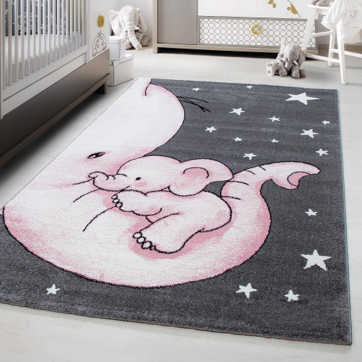 Kinderteppich Kids Grau/Weiß/Pink ca. 120x170cm - Pink/Weiß, Trend, Textil (120/170cm)