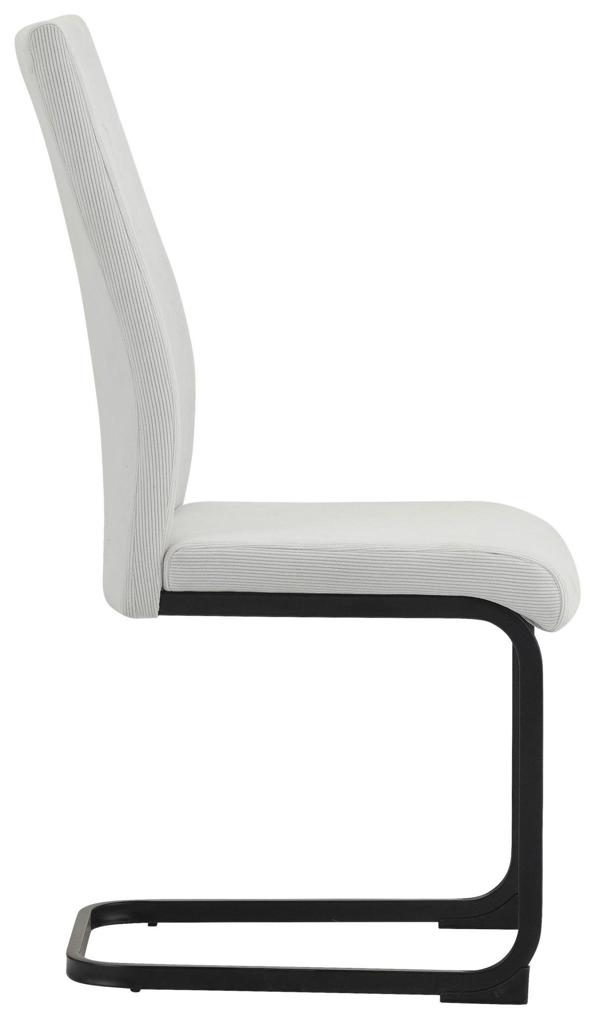 KRZESŁO NA PŁOZIE REUS - beżowy/czarny, Design, metal/tkanina (44/100/59cm) - Carryhome
