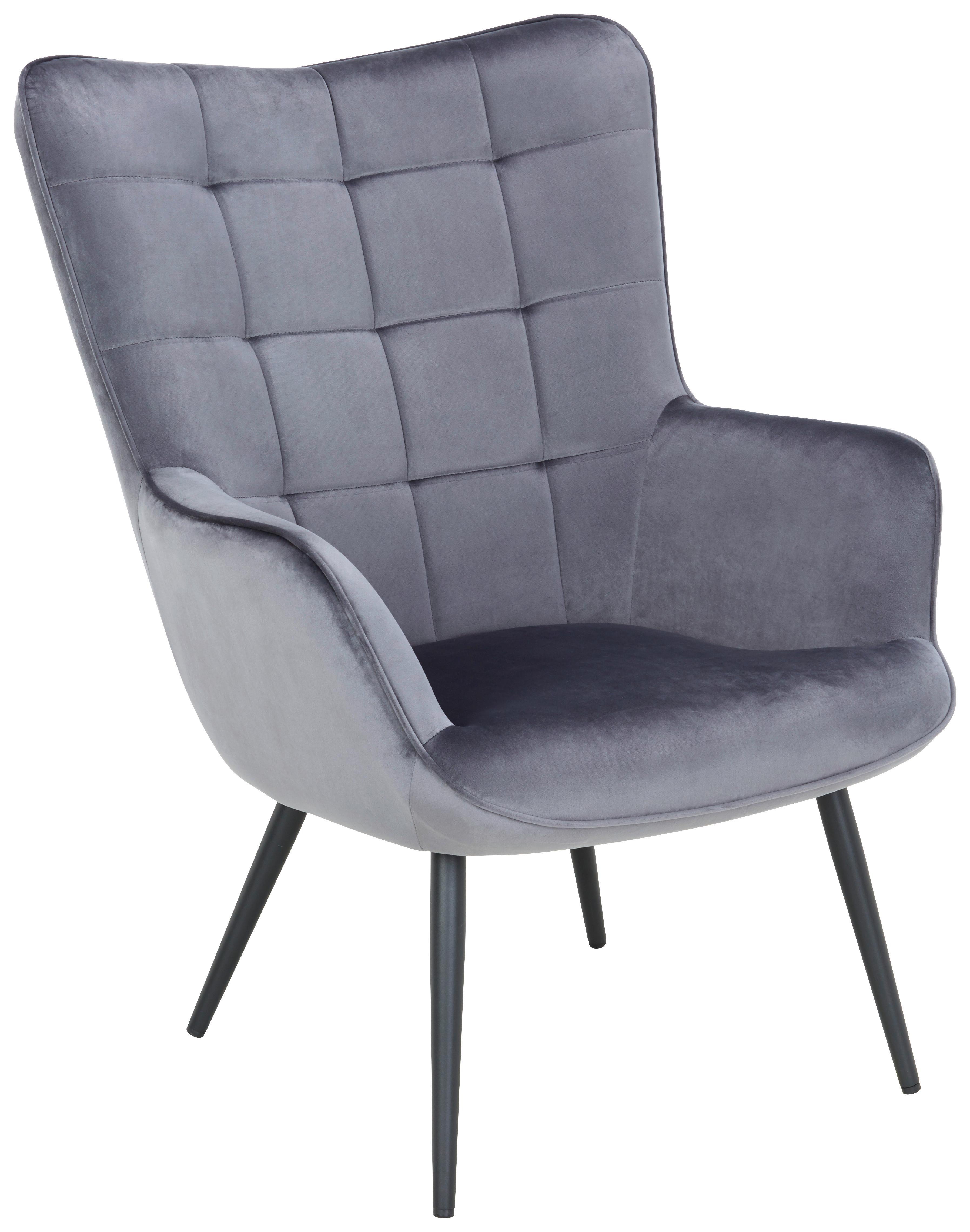 Relaxsessel in Grau - Schwarz/Grau, Modern, Textil/Metall (72cm) - Modern Living