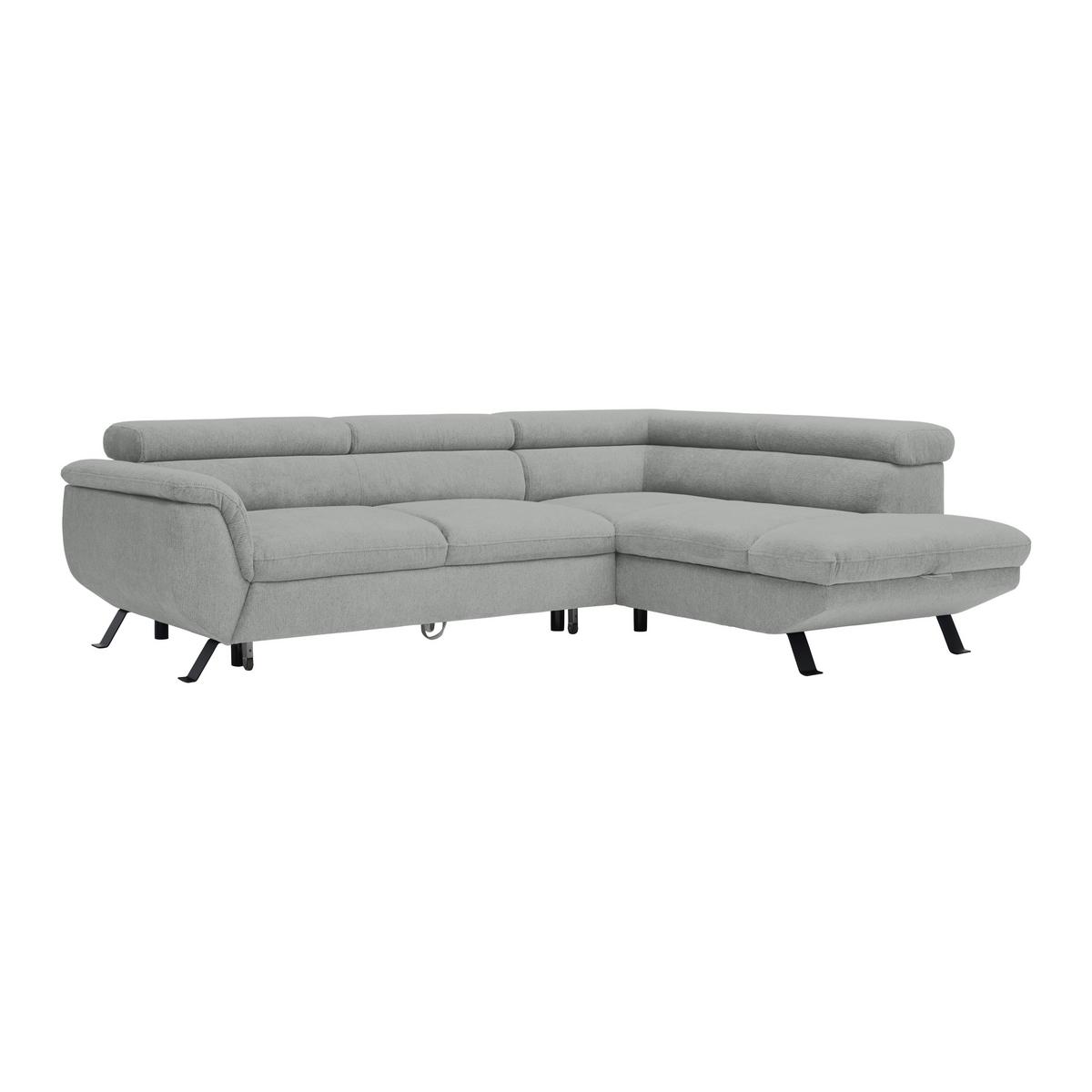 Kutna Garnitura Raven - svijetlo siva/crna, Moderno, tekstil/metal (257cm) - Modern Living
