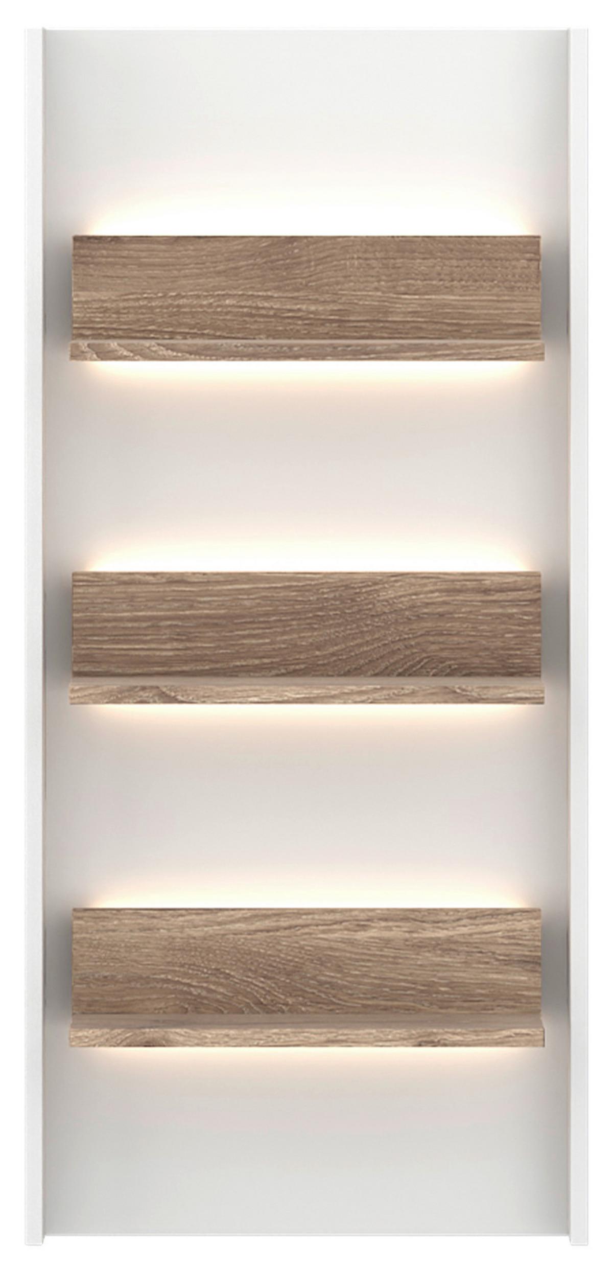 Cotia New Zidna Polica - bijela/boje hrasta, Moderno, drvni materijal (50/108/19,8cm) - Modern Living