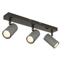 Strahler Robby Grau/Schwarzchrom max. 35 Watt - Schwarzchrom/Grau, Design, Metall (41/10/12cm) - Globo