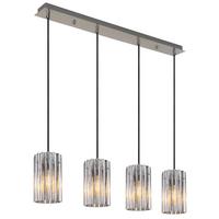 HÄNGELEUCHTE 15747-4H - Klar/Schwarz, Design, Glas/Kunststoff (80/11,5/120cm) - Globo