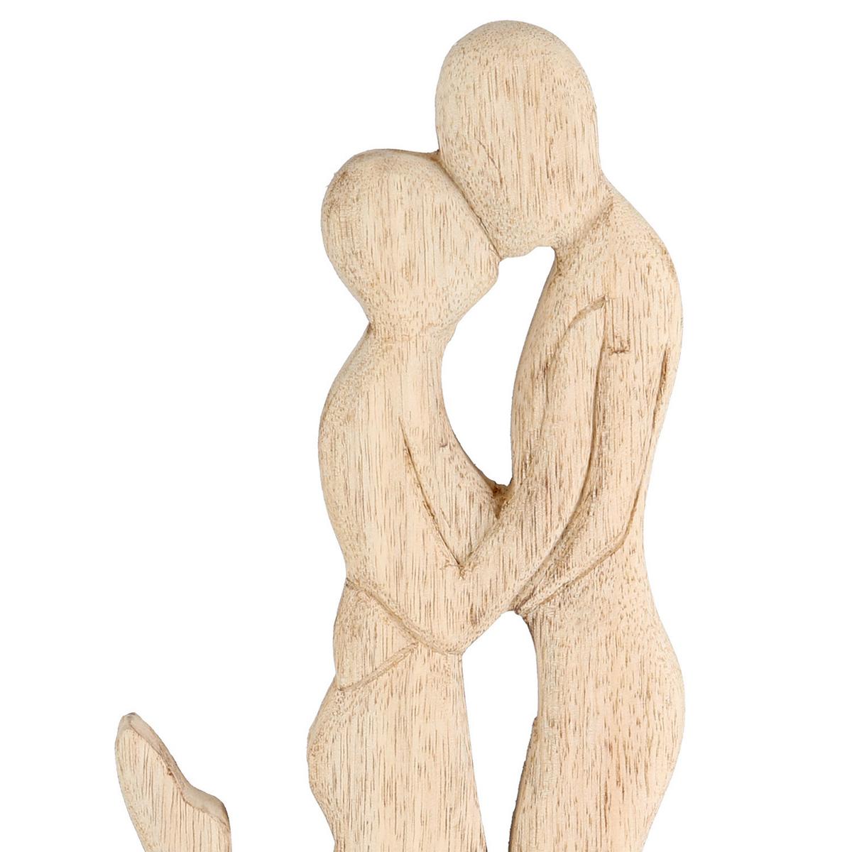 Skulptur frisch verliebt Beigebraun - Beigebraun, Basics, Holz/Metall (32/55/9cm)