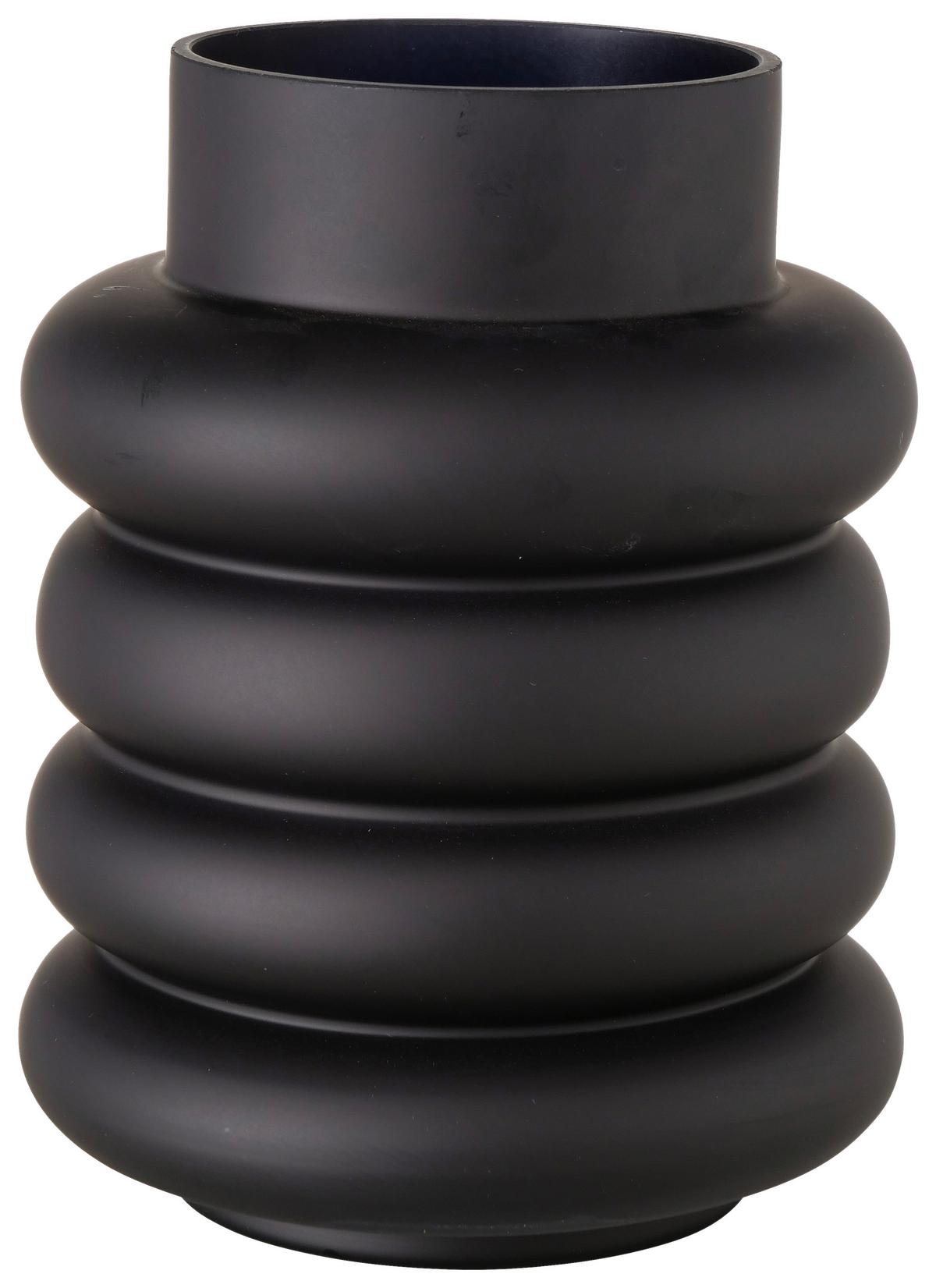 Vase Ribbo II in Schwarz - Schwarz, MODERN, Glas (15/20cm) - Premium Living