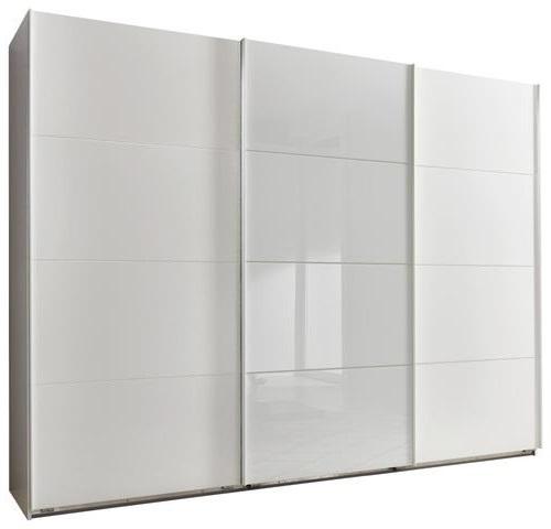 DULAP USI CULISANTE ERNESTO - alb/alb lucios intens, Basics, material pe bază de lemn (270/210/65cm) - Modern Living
