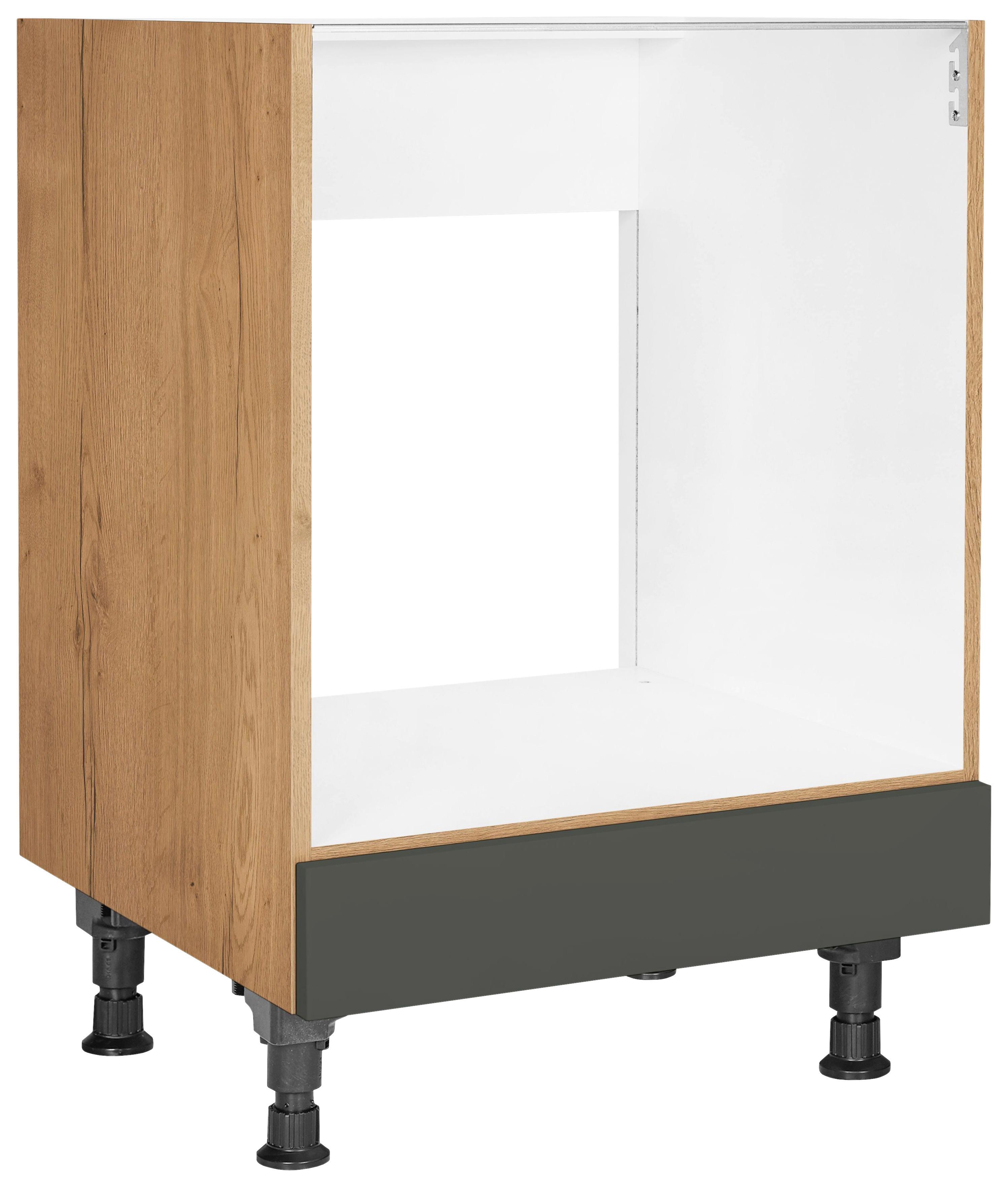 Herdumbauschrank Easytouch Grün - Eichefarben/Grün, MODERN, Holzwerkstoff (60,0/87,0/56,0cm) - Nobilia