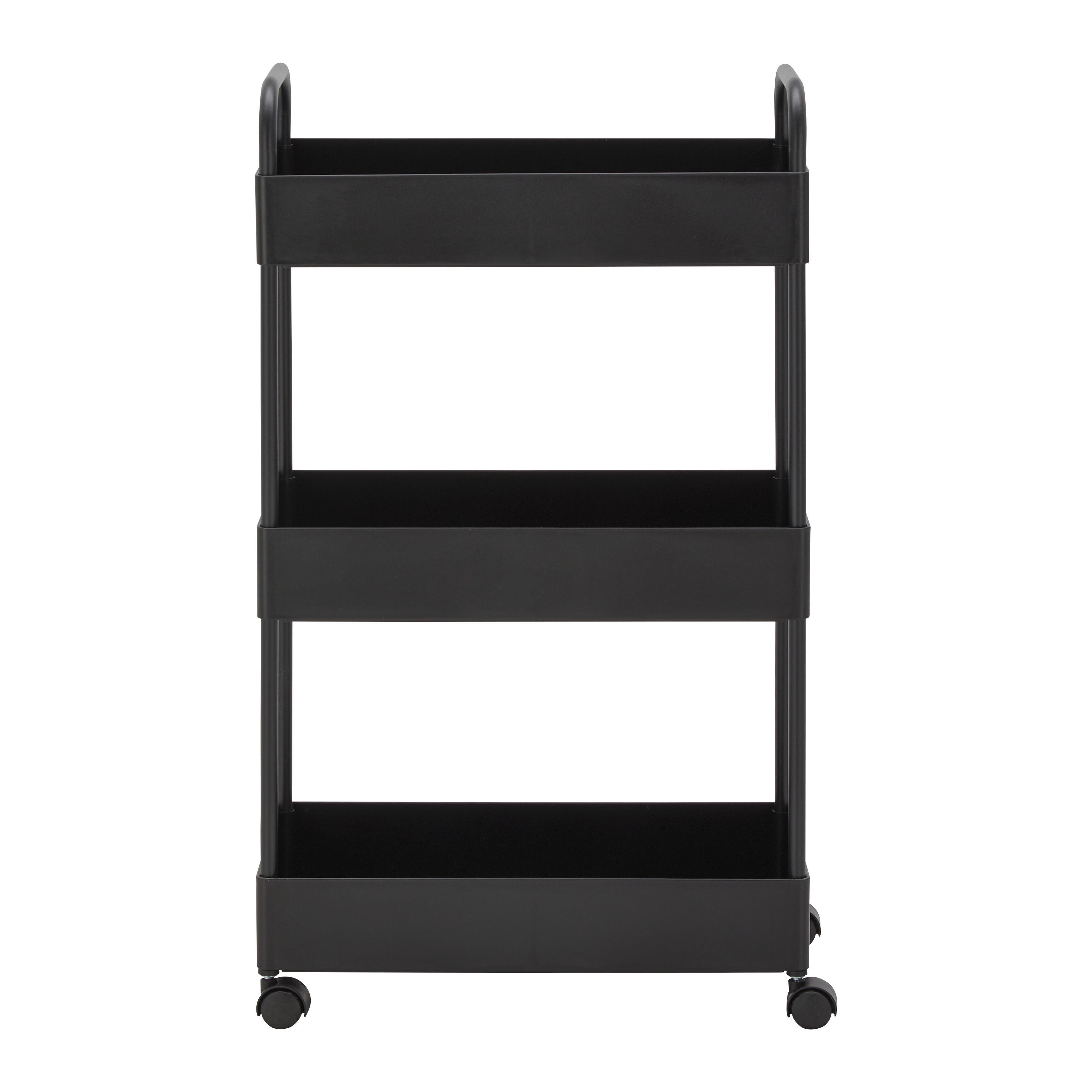 Rollwagen "Sandro", schwarz - Schwarz, MODERN, Kunststoff/Metall (22/70/40cm) - Bessagi Home
