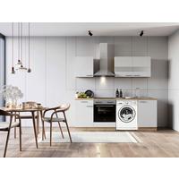 Kuhinjski Blok Z Aparati Merle, 220cm - barve nerjavečega jekla/črna, Basics, kovina/steklo (220cm) - Respekta