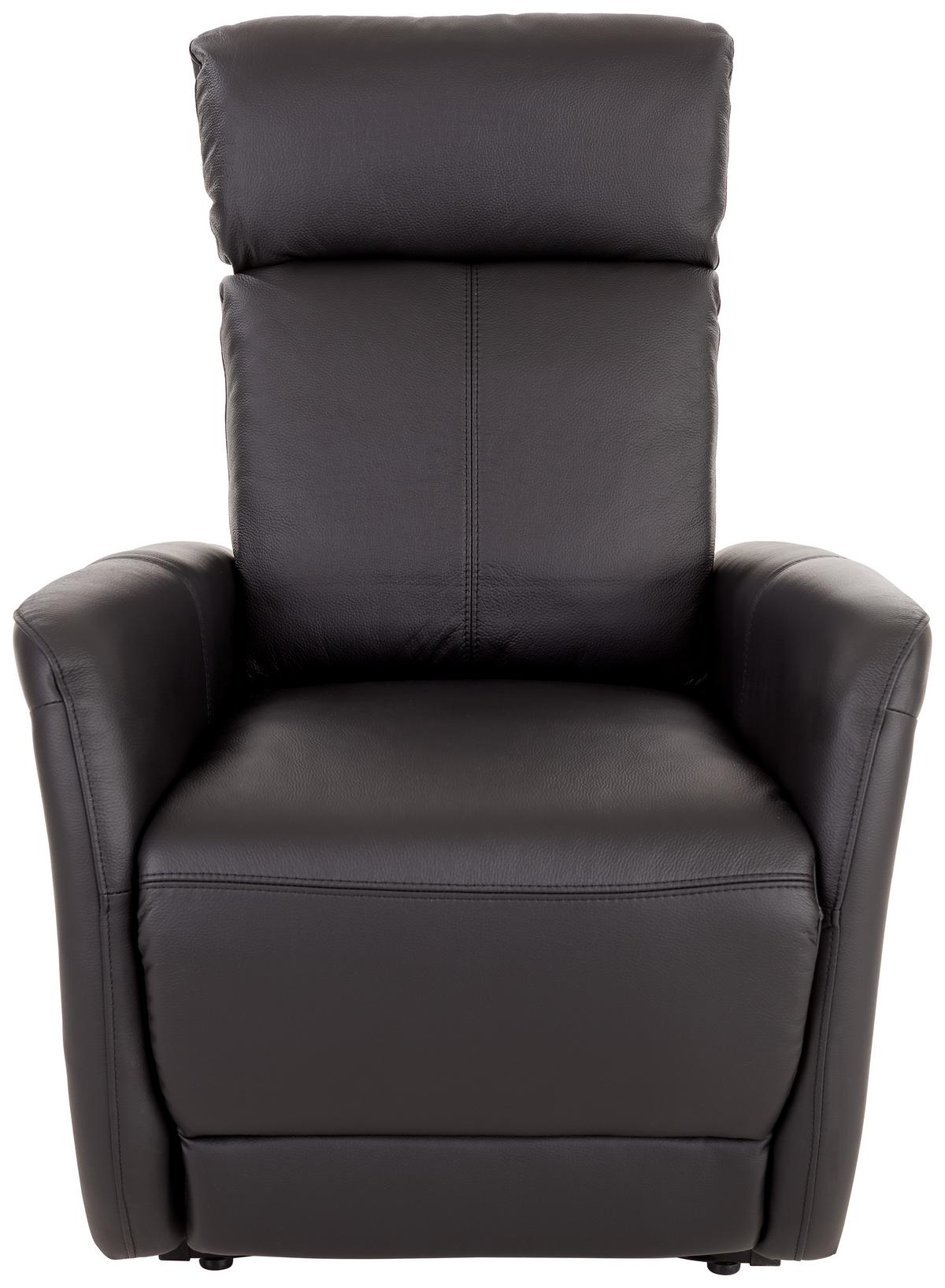 Tv Fotelj Hamilton, Usnje, Črna - črna, Konvencionalno, tekstil/usnje (74/108/90cm) - Modern Living
