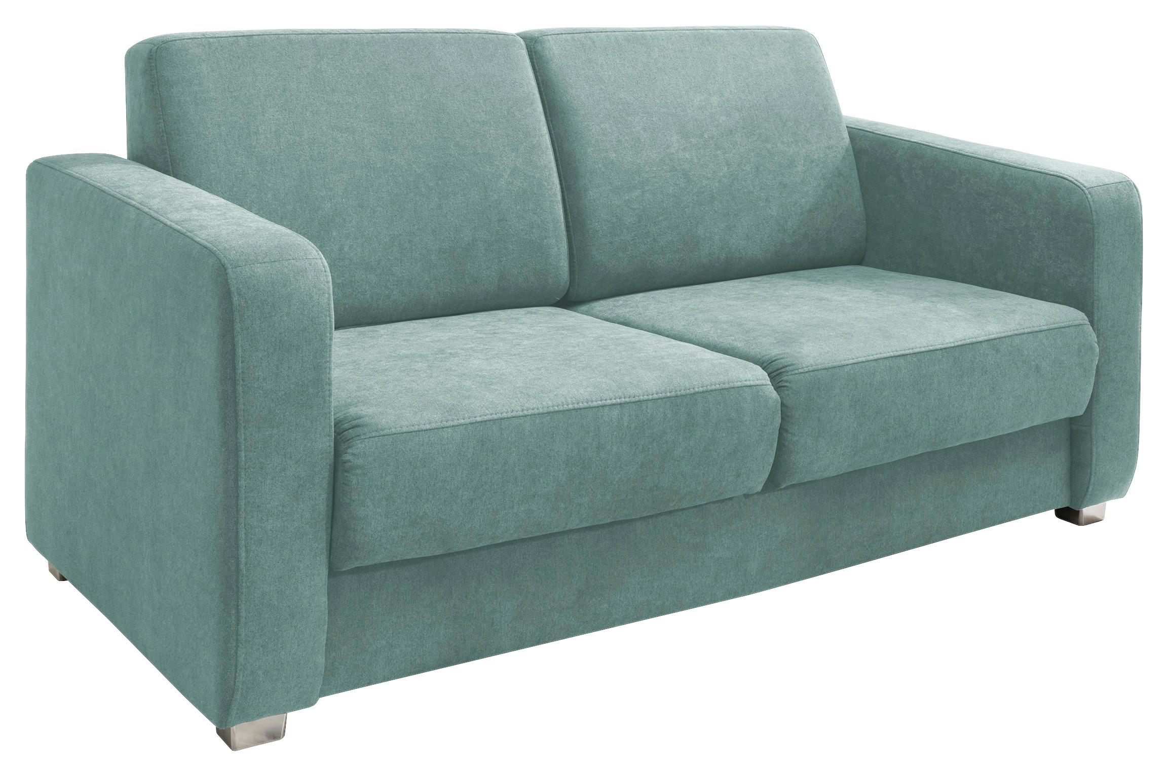 Schlafsofa Mia Mintgrün Mikrofaser - Chromfarben/Mintgrün, Basics, Kunststoff/Textil (159/88/87cm) - Livetastic