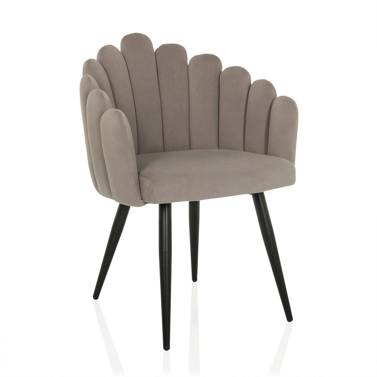 Naslanjač Scallore, Siva - siva, Moderno, kovina/tekstil (63/84/56cm) - MID.YOU