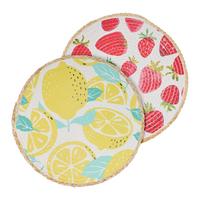 Tischset Fruits diverse Motive - Gelb/Rot, KONVENTIONELL, Textil (38cm)