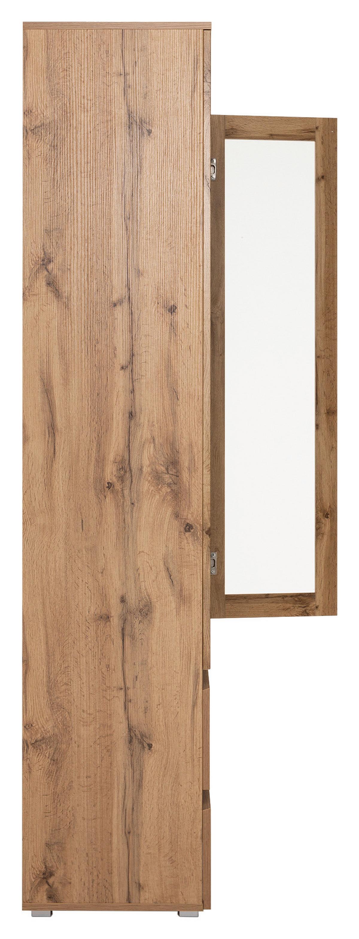 Vitrina Image, Barva Hrasta - srebrne barve/barve hrasta, Konvencionalno, steklo/leseni material (80/191/40cm) - MID.YOU