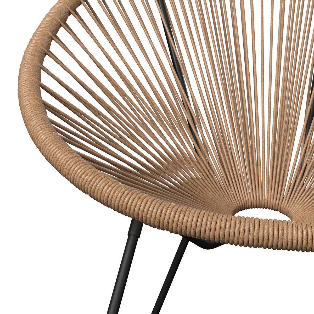 Garten-Relaxsessel Uno Naturfarben/Schwarz - Schwarz/Naturfarben, Basics, Kunststoff/Metall (71/83,5/77cm)