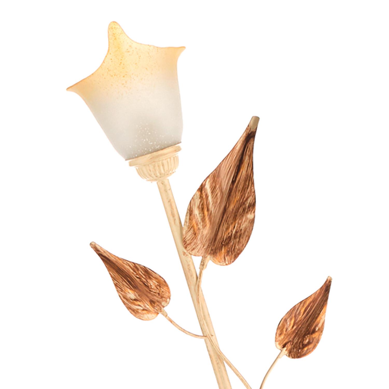 Stehleuchte Vanda Weiß/Beige max. 6 Watt - Beige/Weiß, Natur, Glas/Metall (55/55/175cm)