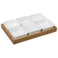 Set Činija Za Umak 6/1 Boa - bela, Osnovno, drvo (27,5/19/4,5cm)